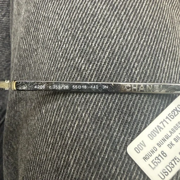 Chanel Women’s Dark Gray Frame Round Sunglasses - Picture 11 of 15